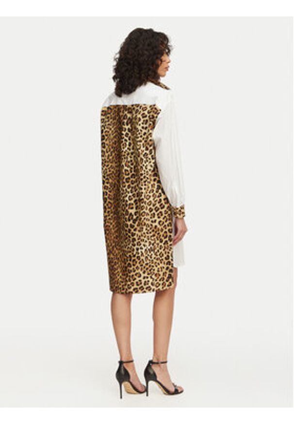 LOLA CASADEMUNT Sukienka koszulowa LS2615118 Écru Loose Fit. Kolor: kremowy. Materiał: bawełna. Typ sukienki: koszulowe
