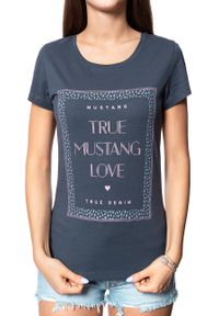 Mustang - MUSTANG T SHIRT DAMSKI Alexia C Print Blue Nights 1008973 4085. Wzór: nadruk #5