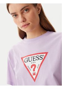 Guess Jeans T-Shirt W4YI73 K8HM0 Fioletowy Boxy Fit. Kolor: fioletowy. Materiał: bawełna #5