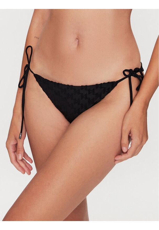 Karl Lagerfeld - KARL LAGERFELD Dół od bikini 231W2216 Czarny. Kolor: czarny. Materiał: syntetyk