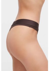 Calvin Klein Underwear stringi kolor brązowy z koronki. Kolor: brązowy. Materiał: koronka. Wzór: koronka #4
