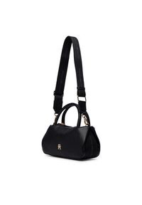 TOMMY HILFIGER - Tommy Hilfiger Torebka Th Logotape Mini Satchel AW0AW18743 Czarny. Kolor: czarny. Materiał: skórzane #7