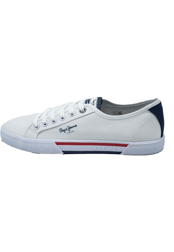 Trampki Pepe Jeans Brady Men Basic, Mężczyźni. Kolor: biały. Materiał: materiał