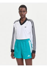 Adidas - adidas Bluzka adicolor Football Jacquard JV9740 Biały Loose Fit. Kolor: biały. Materiał: syntetyk