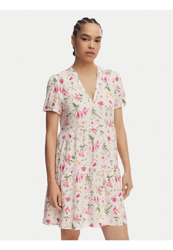 only - ONLY Sukienka letnia Nova 15222215 Beżowy Regular Fit. Kolor: beżowy. Materiał: wiskoza. Sezon: lato