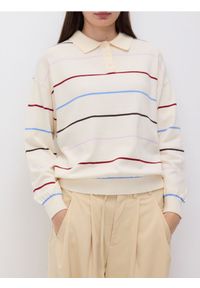 Reserved - Sweter z kołnierzykiem - wielobarwny. Materiał: wiskoza, dzianina #1