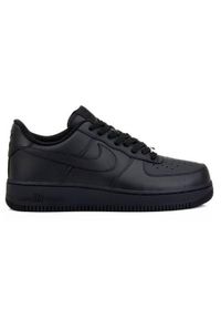 Buty do chodzenia męskie Nike Air Force 1 07. Zapięcie: sznurówki. Kolor: czarny. Materiał: syntetyk, tkanina, materiał, skóra. Szerokość cholewki: normalna. Model: Nike Air Force. Sport: turystyka piesza