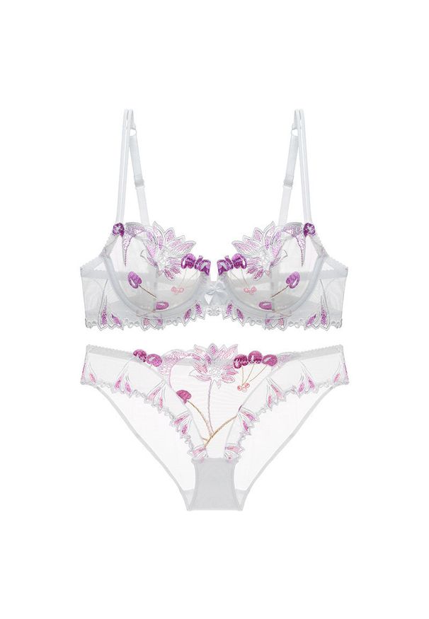 Intica - Zestaw bielizny koronkowej z haftem Aoiffe. Kolor: wielokolorowy. Materiał: koronka. Wzór: haft