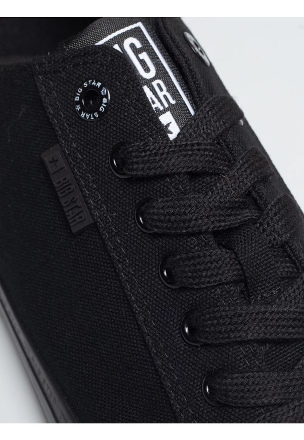 Big-Star - Trampki męskie niskie czarne RR174A072 906. Wysokość cholewki: przed kostkę. Kolor: czarny. Materiał: materiał. Szerokość cholewki: normalna. Styl: elegancki