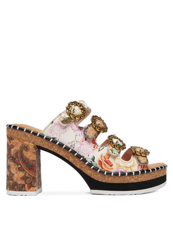 Laura Vita Klapki Naomio 10 Beżowy. Kolor: beżowy. Materiał: skóra