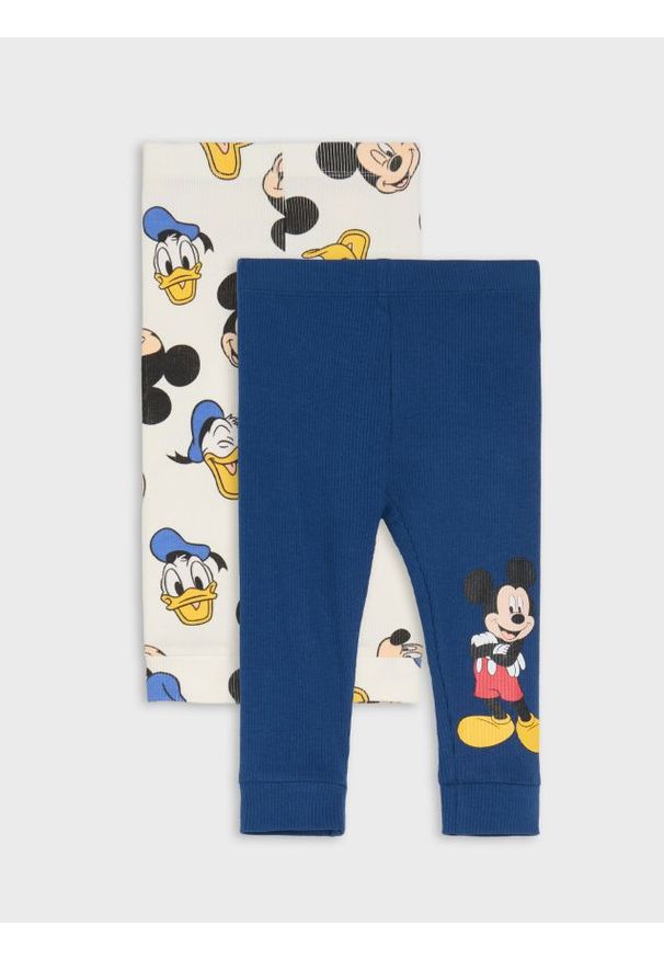 Sinsay - Legginsy z prążkowanej dzianiny 2 pack Mickey Mouse - granatowy. Kolor: niebieski. Materiał: prążkowany, dzianina. Wzór: motyw z bajki