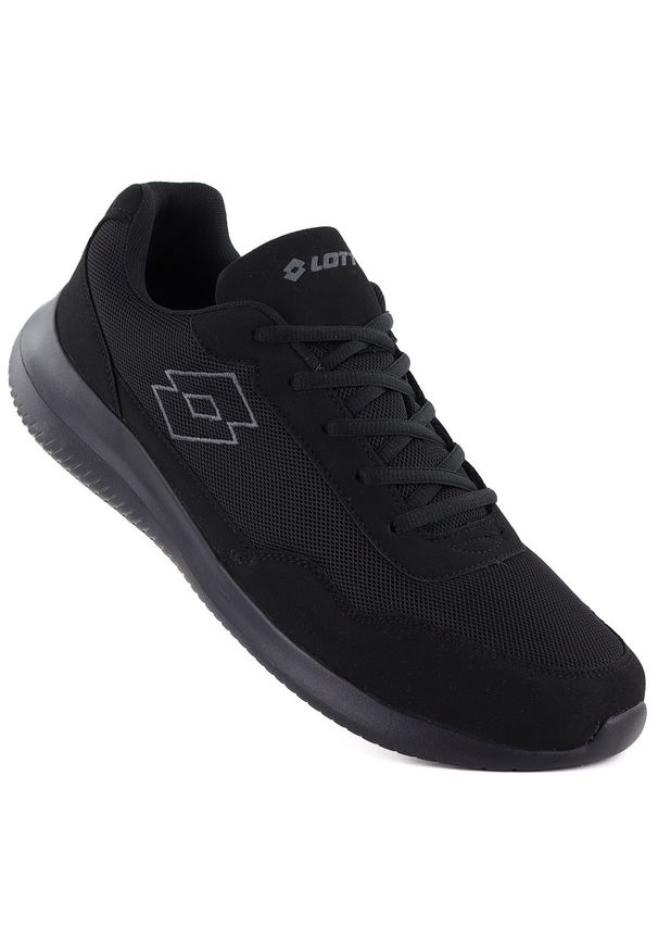 LOTTO - Buty sportowe sneakersy lekkie siatka czarne Lotto CONNECT. Kolor: czarny. Materiał: tkanina