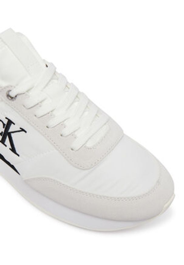 Calvin Klein Sneakersy Retro Runner Lace Up Sock YW0YW02060 Biały. Kolor: biały. Materiał: materiał