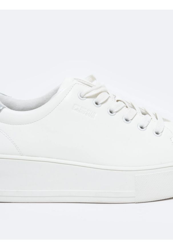 Big-Star - Sneakersy damskie ze skóry ekologicznej białe OO274277 101. Nosek buta: okrągły. Kolor: biały. Materiał: skóra ekologiczna. Sezon: lato