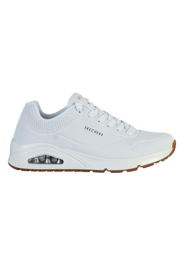 skechers - Buty do chodzenia męskie Skechers Uno Stand ON Air. Zapięcie: sznurówki. Kolor: biały. Materiał: guma, materiał, syntetyk. Szerokość cholewki: normalna. Sport: turystyka piesza