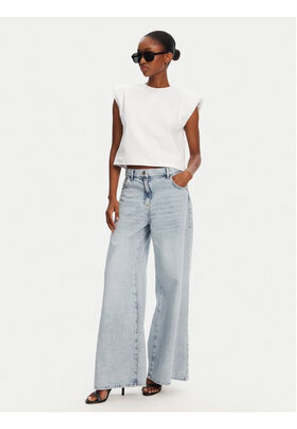 Patrizia Pepe Jeansy 2P1697/D070-CA61 Niebieski Wide Leg. Kolor: niebieski