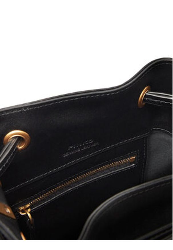 Pinko - PINKO Torebka Secchiello Mini Al 25-26 104303 A0QO Czarny. Kolor: czarny. Materiał: skórzane