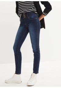 bonprix - Modelujące dżinsy o kroju slim fit, high waist. Stan: podwyższony. Kolor: niebieski #1