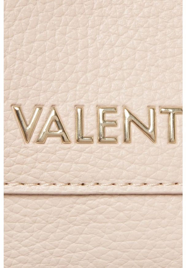 Valentino by Mario Valentino - VALENTINO Beżowa shopperka Alexia. Kolor: beżowy. Wzór: aplikacja, paski