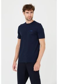 Aeronautica Militare - AERONAUTICA MILITARE Granatowy bawełniany męski t-shirt, Rozmiar XL. Kolor: niebieski. Materiał: bawełna #3