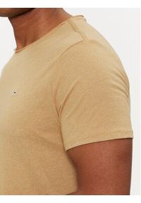 Tommy Jeans T-Shirt Jaspe DM0DM09586 Beżowy Slim Fit. Kolor: beżowy. Materiał: bawełna, syntetyk