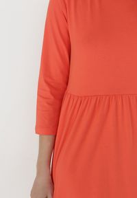 Born2be - Pomarańczowa Sukienka Himeete. Kolor: pomarańczowy. Materiał: bawełna, dzianina. Długość: midi #5