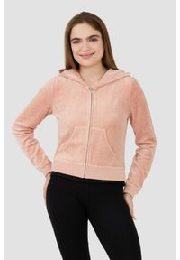 Juicy Couture - JUICY COUTURE Beżowa damska bluza Heritage Robyn Hoodie, Rozmiar M. Kolor: beżowy