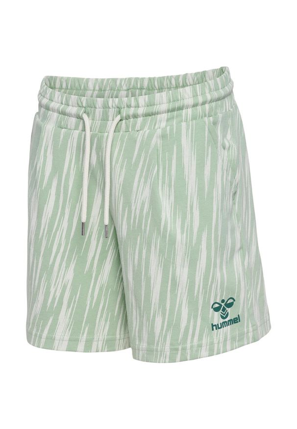 Szorty dla dziewcząt Hummel Sophia. Kolor: wielokolorowy, zielony, brązowy. Długość: krótkie. Wzór: nadruk. Sezon: lato. Styl: młodzieżowy