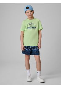 4f - 4F T-shirt regular z nadrukiem chłopięcy - zielony 164 (13-14 lat). Okazja: na co dzień. Kolor: zielony. Materiał: bawełna, dzianina. Wzór: nadruk. Sezon: lato. Styl: casual #2