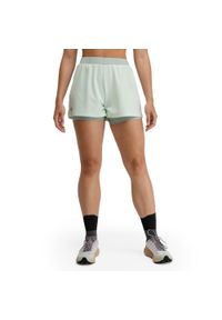 SIROKO - Damskie krótkie spodenki do biegania w terenie 2 w 1 Trekking Siroko Araroa Min. Kolor: zielony. Materiał: tkanina. Długość: krótkie. Sport: turystyka piesza #1