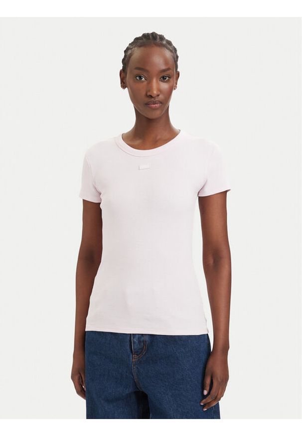 Hugo - HUGO T-Shirt Easy 50523924 Różowy Slim Fit. Kolor: różowy. Materiał: bawełna