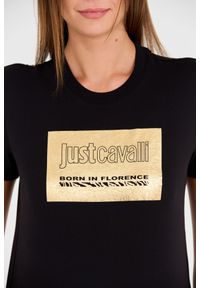 Just Cavalli - JUST CAVALLI Czarny t-shirt R Gold Tiger Label. Kolor: czarny #4