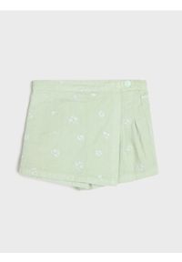 Sinsay - Spódnico-spodenki z haftowanym motywem kwiatowym - turkusowy. Kolor: turkusowy. Wzór: haft, kwiaty #1