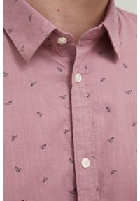 Tom Tailor koszula bawełniana męska kolor różowy slim z kołnierzykiem klasycznym. Typ kołnierza: kołnierzyk klasyczny. Kolor: różowy. Materiał: bawełna. Długość rękawa: krótki rękaw. Długość: krótkie. Styl: klasyczny