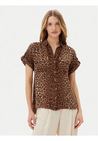 Vero Moda Koszula Bumpy 10331923 Brązowy Regular Fit. Kolor: brązowy. Materiał: wiskoza