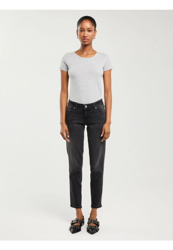 Big-Star - Jeansy damskie ciemnoszare Maggie 992. Okazja: na co dzień. Kolor: szary. Sezon: jesień. Styl: casual