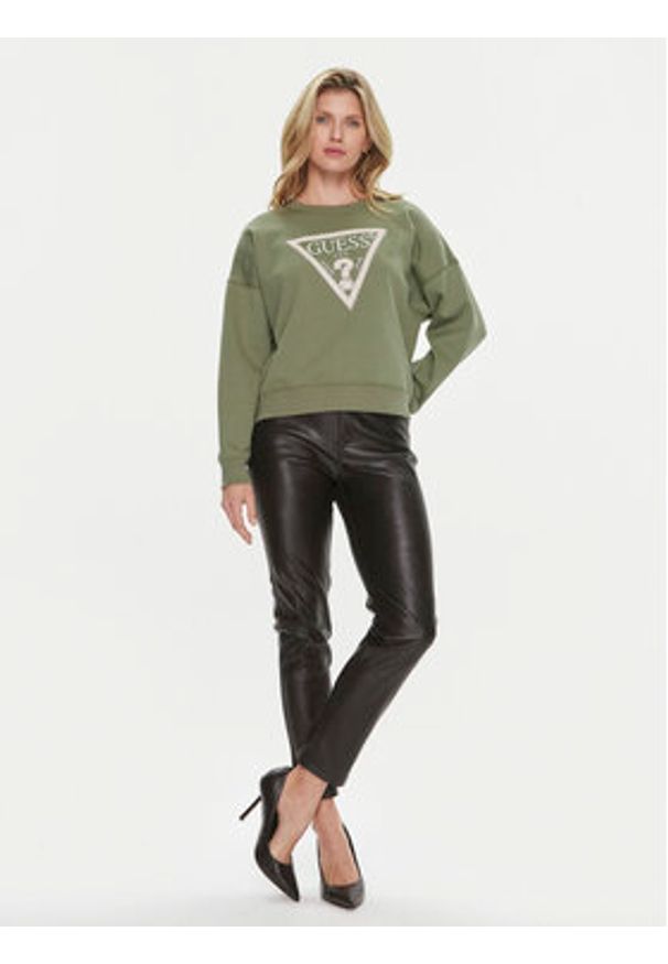 Guess Bluza Pony W4RQ13 KC5H2 Zielony Regular Fit. Kolor: zielony. Materiał: syntetyk, bawełna