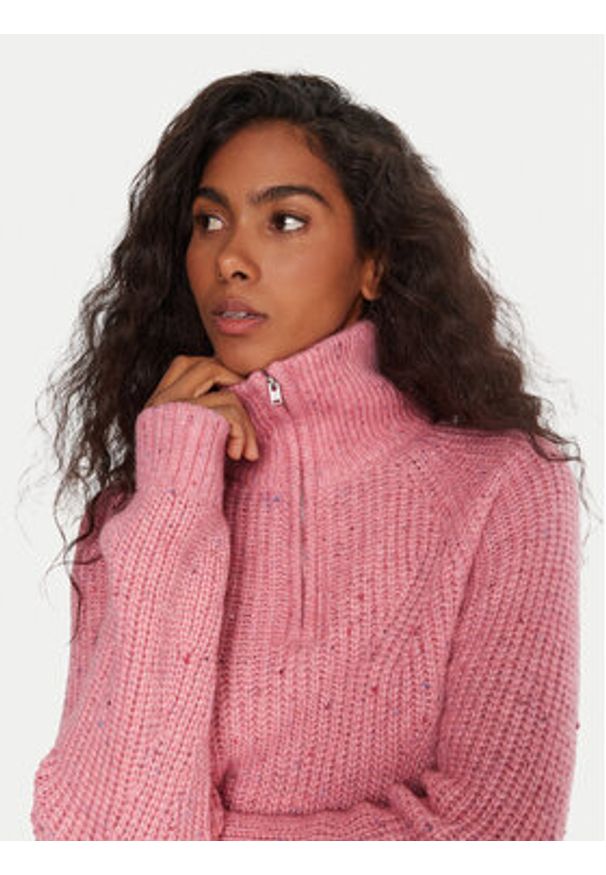 Tommy Jeans Sweter DW0DW21686 Różowy Relaxed Fit. Kolor: różowy. Materiał: syntetyk