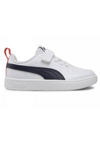 Puma - BUTY na co dzień dziecięce PUMA RICKIE na rzepy. Okazja: na co dzień. Zapięcie: rzepy. Kolor: biały. Materiał: materiał, syntetyk. Sport: turystyka piesza