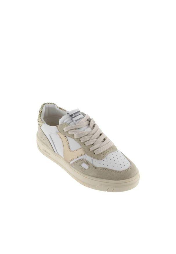 VICTORIA - Damskie buty sportowe Victoria białe i beżowe. Kolor: wielokolorowy, szary, biały, beżowy. Materiał: tkanina. Sezon: wiosna, lato