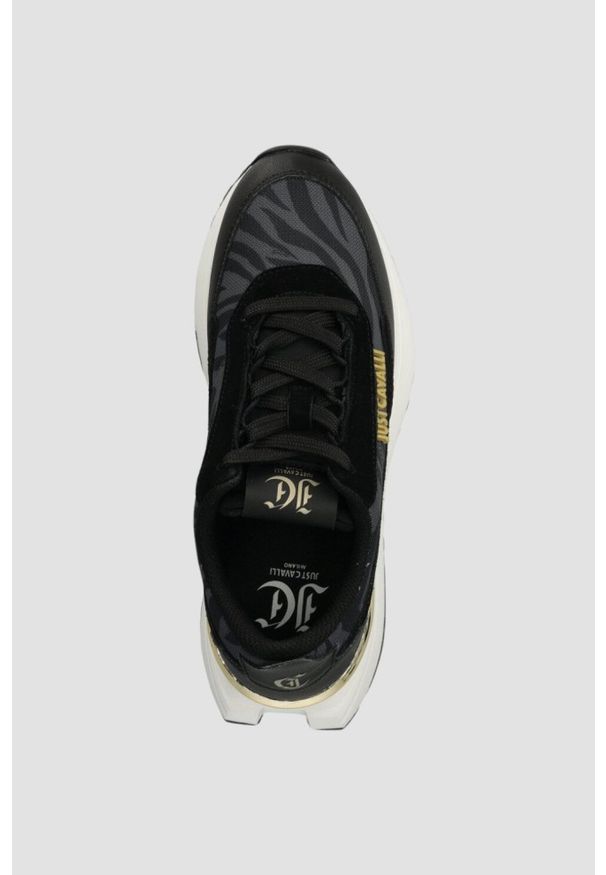 Just Cavalli - JUST CAVALLI Czarne damskie sneakersy Fondo Karina Dis. Kolor: czarny
