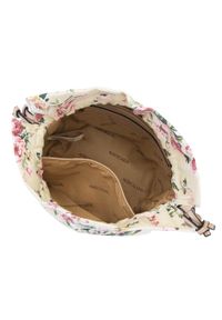 Wittchen - Torebka bucket bag z ekoskóry i płótna. Kolor: beżowy. Wzór: kwiaty. Sezon: lato. Materiał: skórzane #7