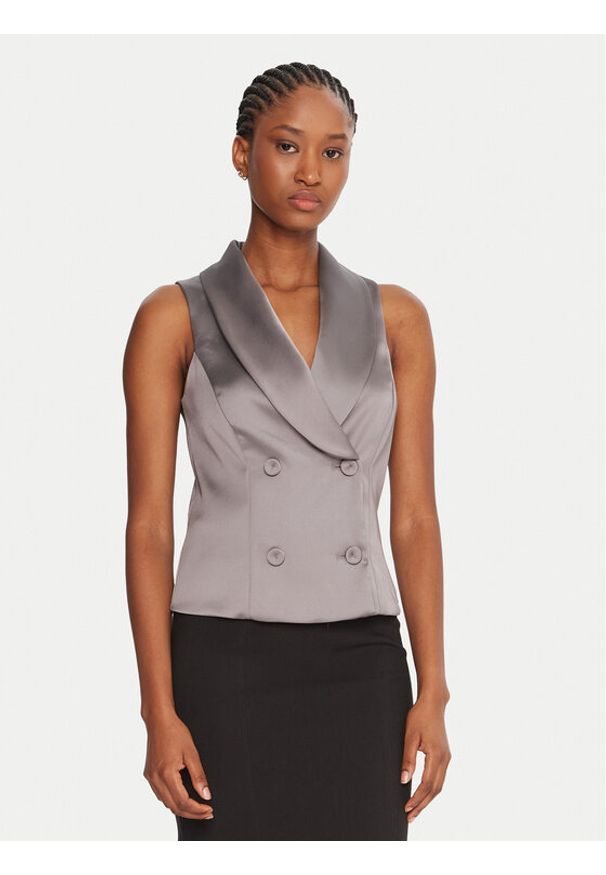 Rinascimento Kamizelka garniturowa CFC0124958003 Beżowy Slim Fit. Kolor: beżowy. Materiał: syntetyk