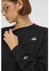 Champion bluza damska kolor czarny gładka 115483-FLAN. Kolor: czarny. Materiał: bawełna. Długość rękawa: długi rękaw. Długość: długie. Wzór: gładki. Styl: klasyczny #4