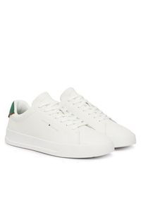 TOMMY HILFIGER - Tommy Hilfiger Sneakersy Th Court Core Ess Leather FM0FM05367 Biały. Kolor: biały. Materiał: skóra #3