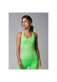 Koszulka fitness damska zielona STRONG ID Laser. Kolor: zielony. Materiał: poliester. Długość rękawa: na ramiączkach. Sport: fitness