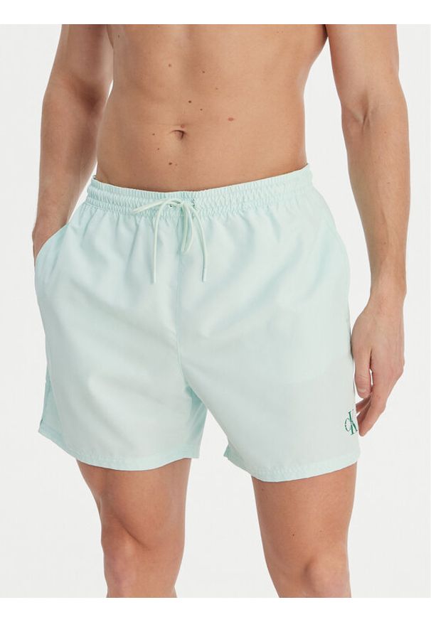 Calvin Klein Swimwear Szorty kąpielowe LV00N61045 Zielony. Kolor: zielony. Materiał: syntetyk
