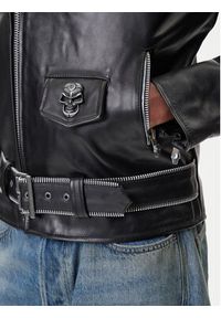 NEW ROCK Kurtka skórzana W-NRLMJ076-S1 Czarny Regular Fit. Kolor: czarny. Materiał: skóra. Styl: rockowy #3