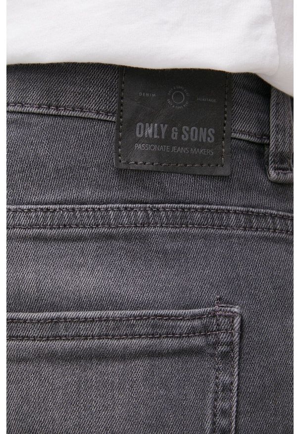 Only & Sons jeansy Draper męskie. Kolor: szary