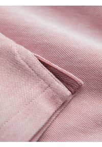 Ombre Clothing - Melanżowa koszulka męska polo z kołnierzykiem w paski – różowa V2. Okazja: na co dzień. Typ kołnierza: polo. Kolor: różowy. Materiał: bawełna. Wzór: melanż, paski. Styl: sportowy, casual #9